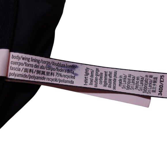 Victoria's Secret T-shirt Lightly Lined Demi Bra 34DD Black Front Closure Lace - Picture 7 of 8